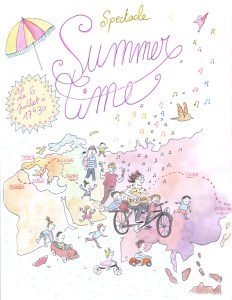 Affiche Compagnie Poisson Manqué. Spectacles kamishibaï et musique pour la petite enfance. Auvergne Rhône-Alpes. Lyon